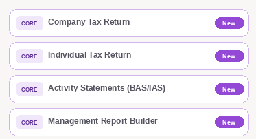 AI Dojo processes for Company Tax Return, Individual Tax Return, Activity Statements (BAS/IAS) and Management Report Builder
